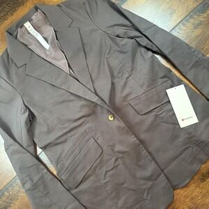 Lululemon Relaxed-Fit Twill Blazer Womens Medium Brown Espresso Tailored LW3HLDS